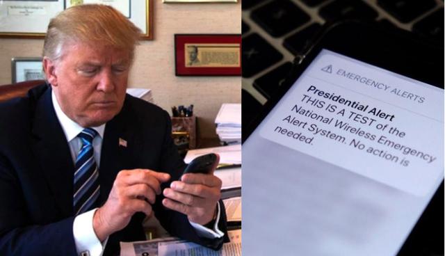 Trump envió un mensaje a millones de celulares como prueba para una crisis | Foto: AFP