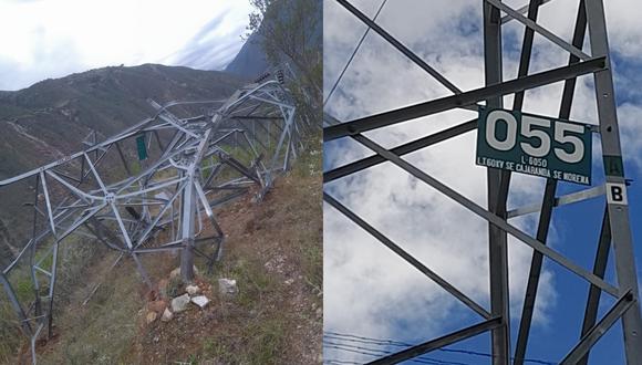 Torre de alta tensión número 55 fue volada aparentemente con dinamita, durante la madrugada del último miércoles en el caserío Santa Rosa de Chungay, provincia de Sánchez Carrión, La Libertad.