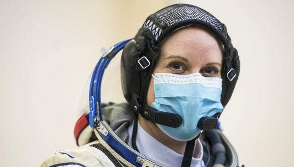 Esta foto proporcionada por la NASA. La astronauta de la NASA Kate Rubins, miembro de la tripulación de la Expedición 64, es vista durante los exámenes de calificación Soyuz el miércoles 23 de septiembre de 2020 en el Centro de Entrenamiento de Cosmonautas Gagarin (GCTC) en Star City, Rusia. (AP/Andrey Shelepin).