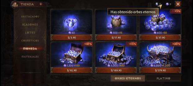 En la tienda de Diablo Inmortal podemos encontrar ítems que pueden costar hasta S/. 379,90. (Captura de pantalla)