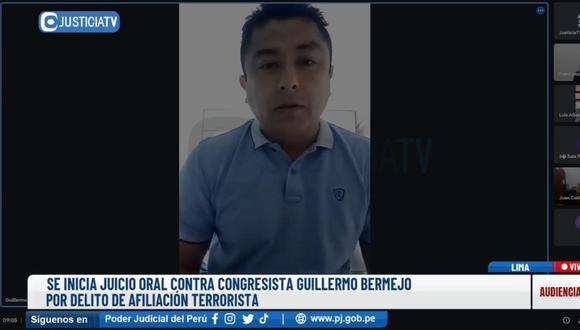 Guillermo Bermejo estuvo presente en audiencia virtual del juicio por presunta afiliación terrorista. (Justicia TV)