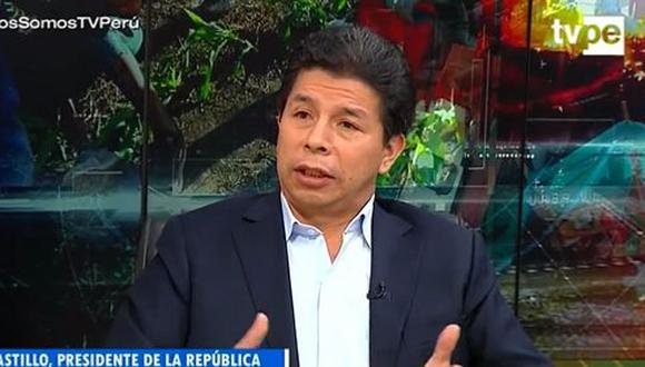 Pedro Castillo brindó una entrevista al canal del Estado