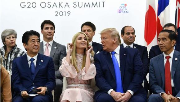 Ivanka Trump se sentó entre los líderes de los países del G20 durante la cumbre celebrada en Japón. (Foto: AFP)