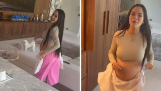 Natti Natasha muestra todo lo que hace para su bebé se mueva en el vientre | VIDEO