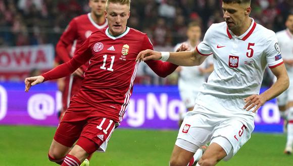 Polonia vs. Hungría se enfrentaron este lunes 15 de noviembre por el grupo I de las Eliminatorias UEFA para el Mundial Qatar 2022 | Foto: AFP