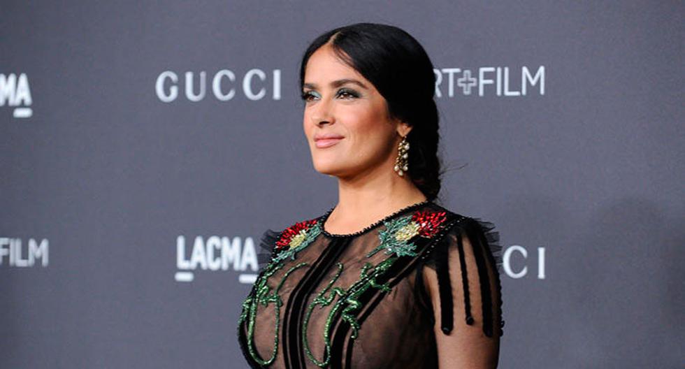 Salma Hayek luce elegante vestido con detalles mexicanos. (Foto: Getty Images)