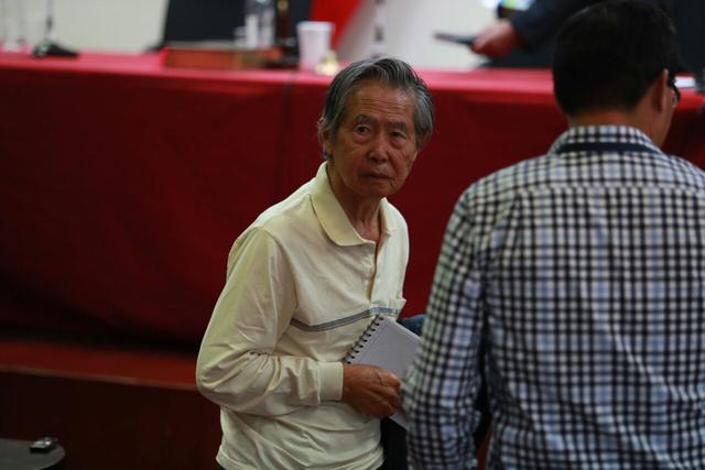 El ex presidente Alberto Fujimori volvió a sentarse en el banquillo del procesado en una audiencia judicial, esta vez por ser el presunto autor mediato del crimen de homicidio en el Caso Pativilca. (Lino Chipana / El Comercio)
