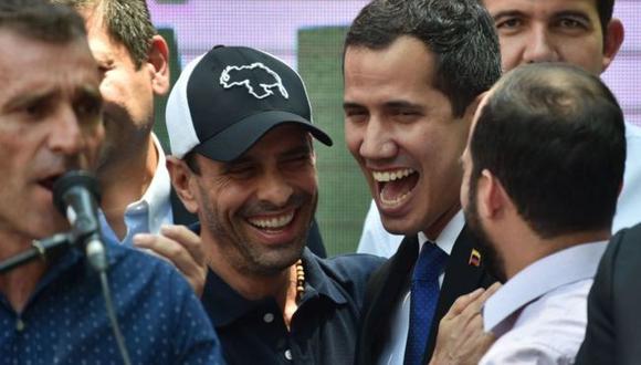Ya no parece reinar la sintonía entre Juan Guaidó y Henrique Capriles. (Getty Images).