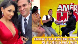 Christian Domínguez se tatuó en vivo tras cumplir tres años de relación con Pamela Franco | VIDEO 