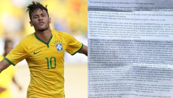 La carta de un hincha brasileño que emocionó a Neymar
