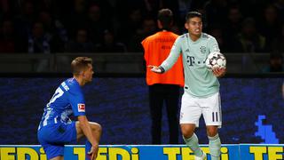 Con James Rodríguez, Bayern Múnich cayó 2-0 ante Hertha Berlín y podría perder el liderato | VIDEO