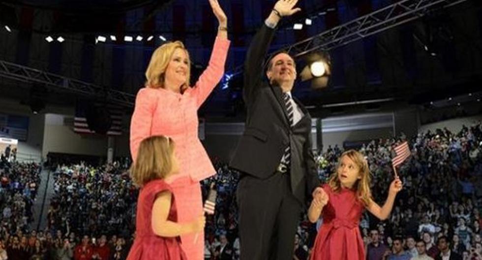 Ted Cruz y su familia en el anunciando su candidatura en una universidad evangélica de Virginia. (Foto: eldiariony.com)