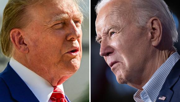 El expresidente y candidato republicano, Donald Trump; y el mandatario estadounidense y aspirante demócrata, Joe Biden. (Fotos de Giorgio VIERA / Brendan SMIALOWSKI / AFP)