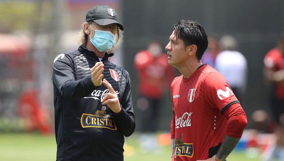 Ricardo Gareca se refirió a la adaptación de Gianluca Lapadula en la selección Peruana. (Foto: FPF)