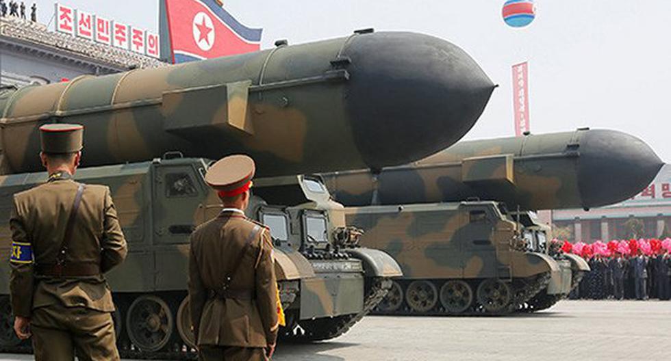 Corea del Norte mostró sus misiles en un desfiles militar. (foto: Captura youTube)
