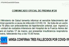 Coronavirus en el Perú: confirman tercera muerte por Covid-19