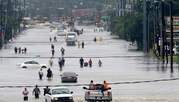 La ciudad de Houston, Estados Unidos, inundada por el paso del huracán Harvey, el 27 de agosto de 2017. (Foto: AFP)