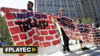 Jóvenes protestan contra Donald Trump haciendo su propio muro