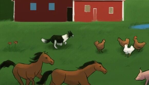 RETO VISUAL | En esta imagen, que muestra una granja con varios animales, hay un error. (Foto: genial.guru)