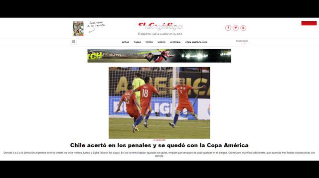 Chile y Messi: el título y lamento en las portadas del mundo - 5