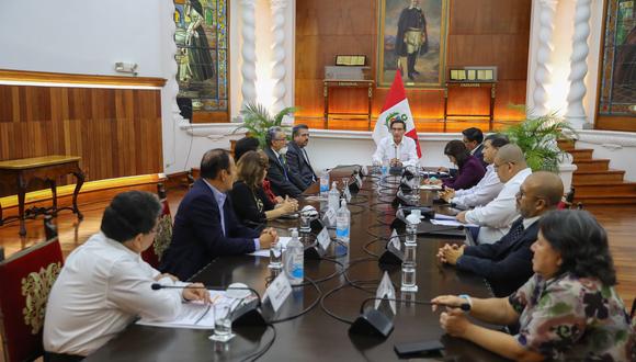 Reunión del Consejo de Estado se realiza en Palacio de Gobierno, en el octavo día del estado de emergencia por el coronavirus. (Foto: Presidencia Perú)