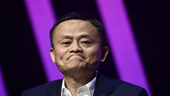 Jack Ma, CEO del gigante chino del comercio electrónico Alibaba, habla durante su visita a la feria de innovación y startups Vivatech, en París, el 16 de mayo de 2019. (Foto de Philippe LOPEZ / AFP).