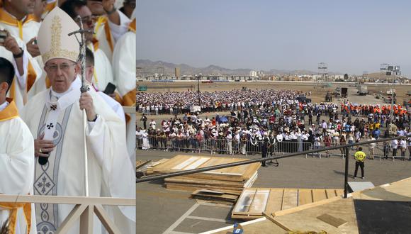 El papa Francisco realizará una misa en la Base Aérea Las Palmas, en donde se espera que llegue más de un millón de personas. Así fue el ensayo general para esta actividad católica. (Foto: Reuters / Arzobispado de Lima)