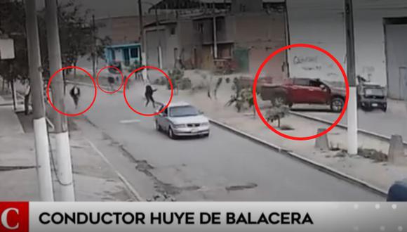 Conductor de camioneta logró huir de balacera | Foto: Captura América Noticias