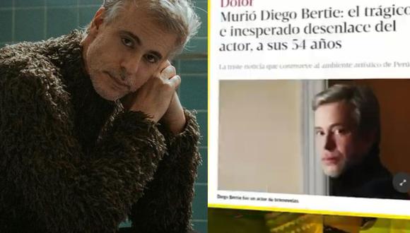 Medios internacionales informaron sobre el fallecimiento del actor Diego Bertie. (Foto: @diegobertieb/Clarín).