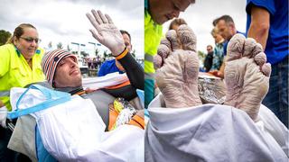 Hombre nada por cerca de 55 horas para salvarse del cáncer y así terminó