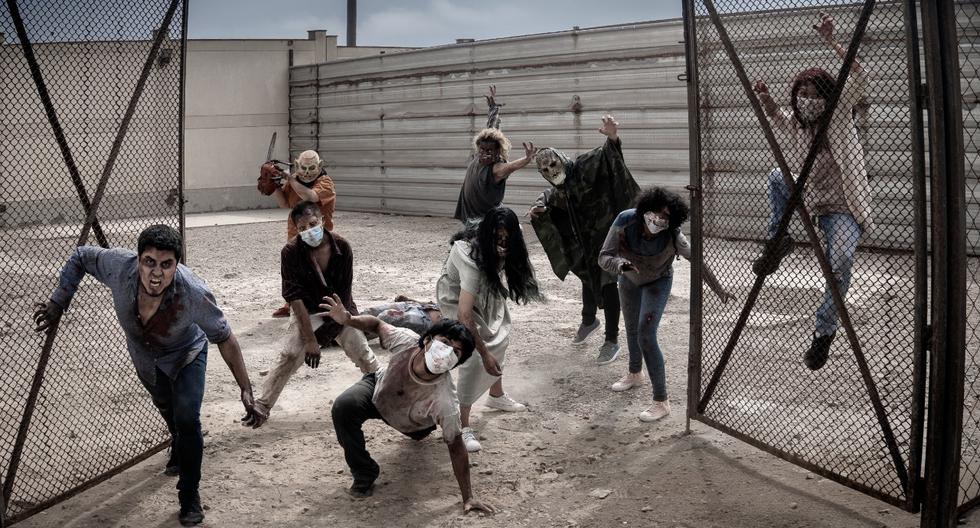 VIDAS EN JUEGO. Los recovecos del colegio Leoncio Prado serán el campo de batalla para una lucha contra los zombies, que en realidad es un juego contado para vivir terror vivencial. (Fotos Luis Miranda)
