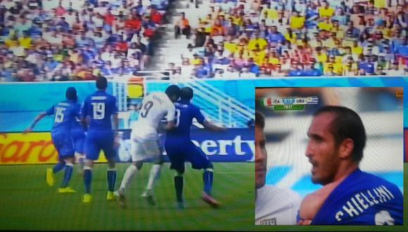 Suárez volvió a morder: esta vez en el hombro a Chiellini