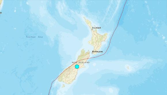 Un terremoto de magnitud 6,2 sacudió la isla sur de Nueva Zelanda, el 19 de septiembre de 2023. (Captura de USGS)