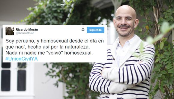 Ricardo Morán confiesa homosexualidad en redes sociales