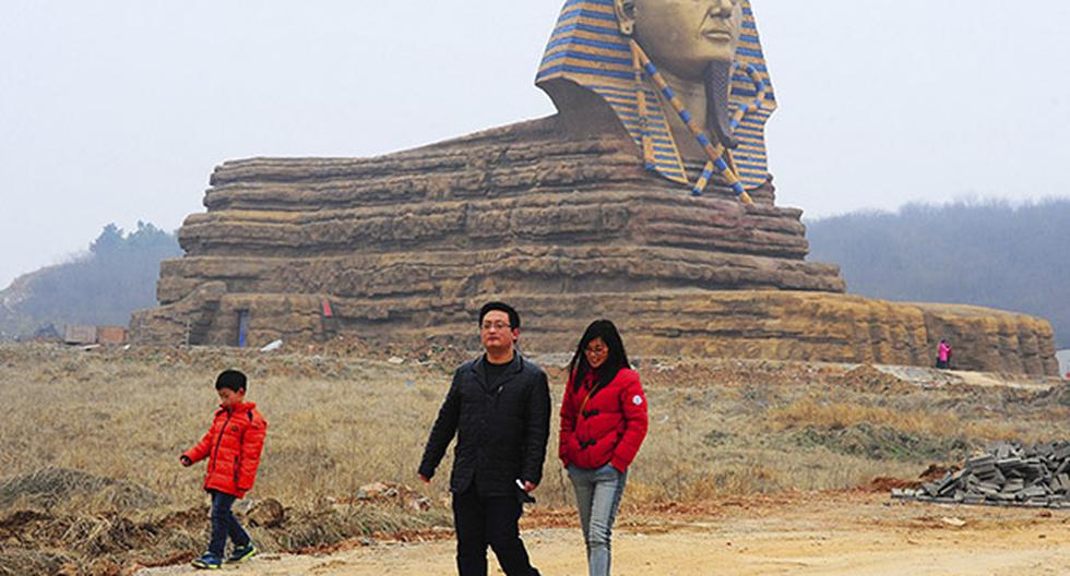 Réplica de la Gran Esfinge de Guiza en China. (Foto: Getty Images)