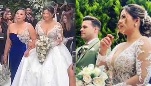 Estrella Torres se casó con Kevin Salas y se emocionó hasta las lágrimas al dar el “sí, acepto”. (Foto: Captura de video)