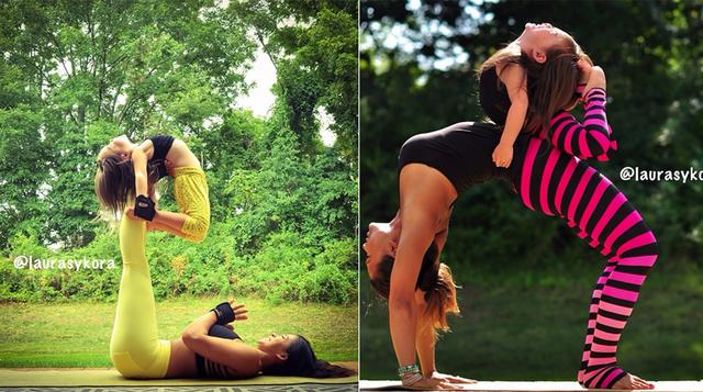 FOTOS: Madre e hija realizan increíbles poses de yoga juntas  - 1