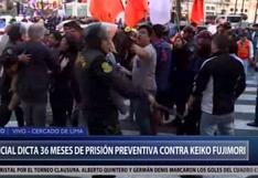Keiko Fujimori: manifestantes protagonizaron gresca fuera de la Sala Penal Nacional