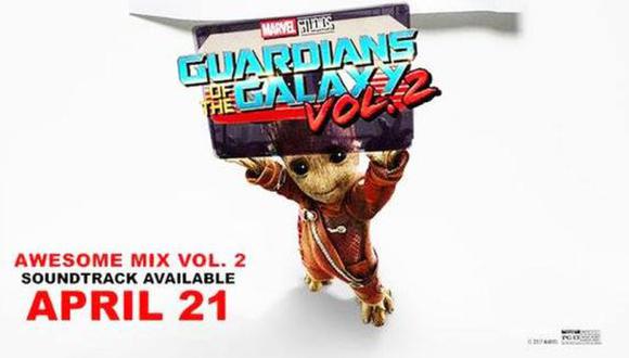 Preparamos un &#039;playlist&#039; en YouTube con las canciones de la segunda pel&iacute;cula de &quot;Guardianes de la galaxia&quot;.(Foto: Twitter @MarvelUK)