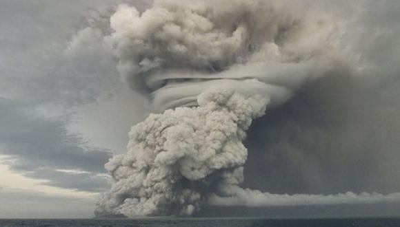 Tsunami en Tonga tras la erupción de un volcán submarino. (Crédito: SERVICIO GEOLOGICO DE TONGA
SERVICIO GEOLOGICO DE TONGA).
