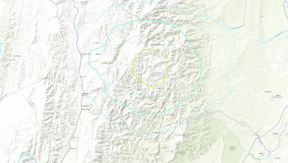 El sismo de magnitud 5,9 se produjo a 17 km de profundidad, localizado entre las provincias de Jujuy y Salta, en Argentina. (USGS).