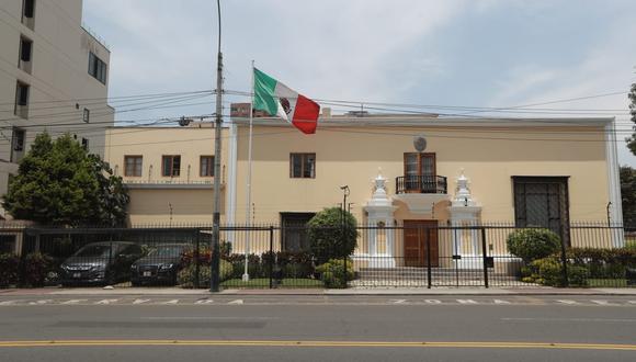 Exteriores de la embajada de México en Lima, donde se encuentra la exprimera dama Lilia Paredes. Foto: Jesús Saucedo@photo.gec