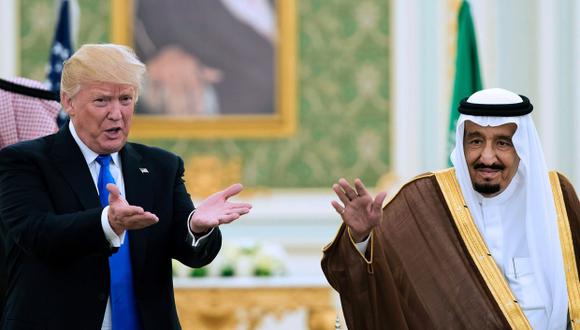 El rey saudí Salman se reunió con Donald Trump. (Foto: AFP)
