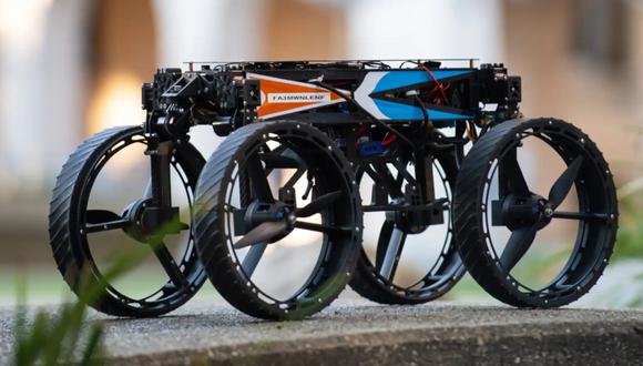 Este robot tiene unas ruedas que se convierten en hélices de dron. Se adapta a cualquier terreno. (Foto: elespanol.com)