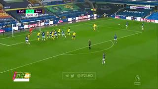 Asistencia de James Rodríguez y gol de Yerry Mina para Everton en Premier League | VIDEO
