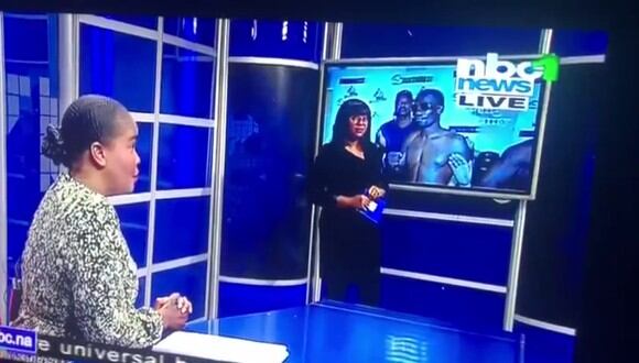 Un video viral muestra el jocoso 'blooper' que protagonizaron dos presentadores de televisión en Namibia y que se volvió lo más comentado en Internet. | Crédito: @ShadowsOfWolf_ / Twitter