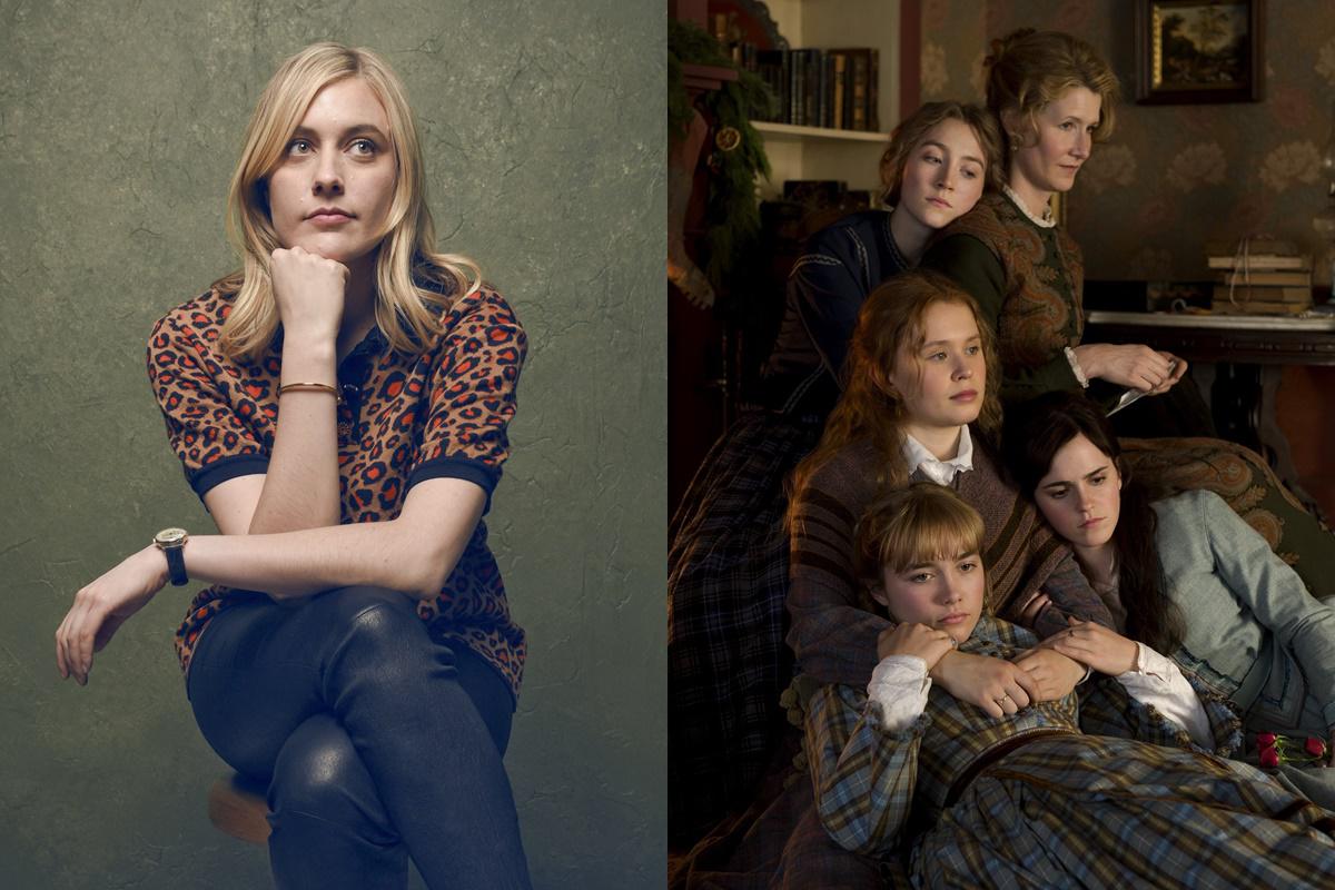 (Izquierda) Greta Gerwig,la directora de "Mujercitas". (Derecha) Parte del elenco principal de la cinta que se estrena en Perú el 23 de enero.