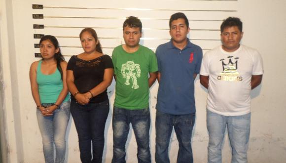Los cincos extorsionadores eran trujillanos y fueron capturados cerca del Real Plaza de Chiclayo (Foto: Wilfredo Sandoval)