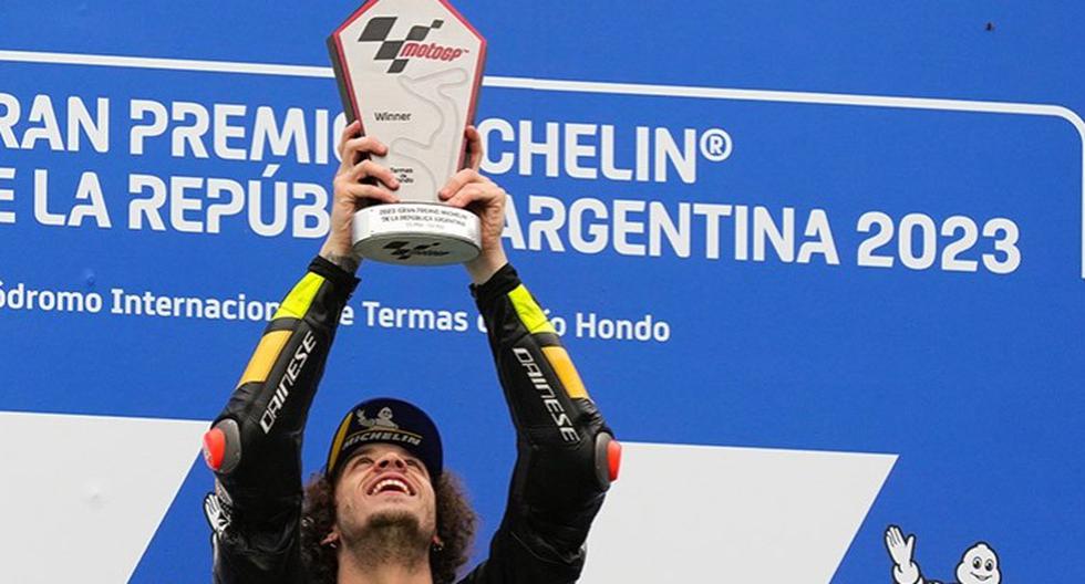 Marco Bezzecchi se llevó el MotoGP de Argentina 2023.