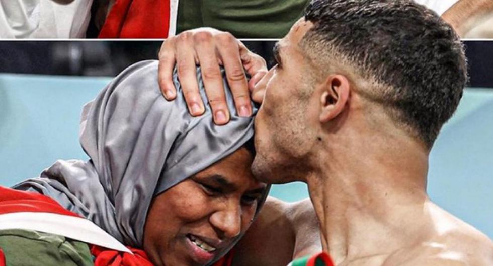 Hakimi and his mother starred in a moving scene after the triumph of Morocco